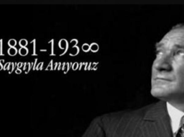 Yalnızca yurtta değil, dünyada da barış diyen Büyük Önder Mustafa Kemal Atatürk´ü saygıyla ve rahmetle anıyoruz..