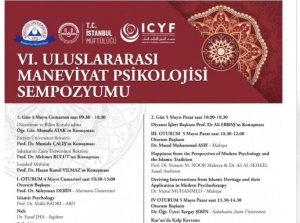 VI. Uluslararası Maneviyat Psikolojisi Sempozyum Programı  04- 05 Mayıs 2019 Tarihlerinde Osmanlı Arşivi Kongre Salonunda Gerçekleştirilecek.